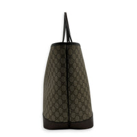 Ophidia Tote Bag GM Brown in Coated Canvas, Silver hardware
