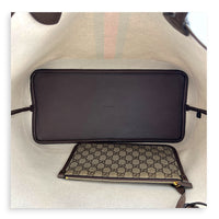 Ophidia Tote Bag GM Brown in Coated Canvas, Silver hardware