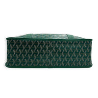 Bourgogne Tote Bag Vert in Coated Canvas, Silver hardware