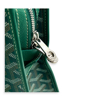 Bourgogne Tote Bag Vert in Coated Canvas, Silver hardware