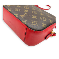 Saintonge Crossbody Bag Red Coquelicot in Monogram Coated Canvas, Gold hardware