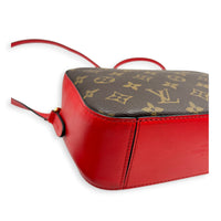 Saintonge Crossbody Bag Red Coquelicot in Monogram Coated Canvas, Gold hardware