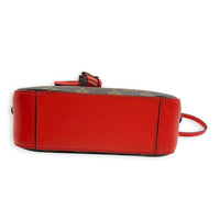 Saintonge Crossbody Bag Red Coquelicot in Monogram Coated Canvas, Gold hardware