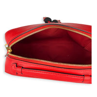 Saintonge Crossbody Bag Red Coquelicot in Monogram Coated Canvas, Gold hardware