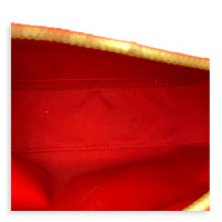 Saintonge Crossbody Bag Red Coquelicot in Monogram Coated Canvas, Gold hardware