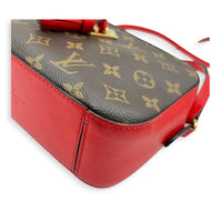 Saintonge Crossbody Bag Red Coquelicot in Monogram Coated Canvas, Gold hardware