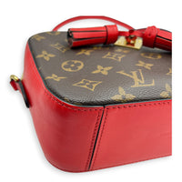 Saintonge Crossbody Bag Red Coquelicot in Monogram Coated Canvas, Gold hardware