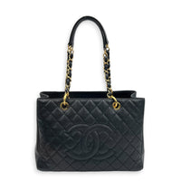 GST Tote Bag Grand Black in Caviar Leather, Gold hardware