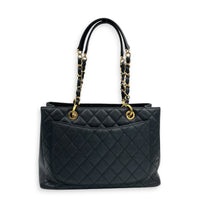GST Tote Bag Grand Black in Caviar Leather, Gold hardware