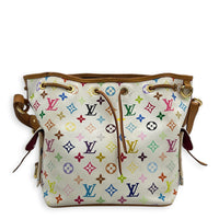 Noe Multicolor Murakami Shoulder Bag in Coated Canvas, Gold hardware