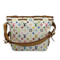 Noe Multicolor Murakami Shoulder Bag in Coated Canvas, Gold hardware