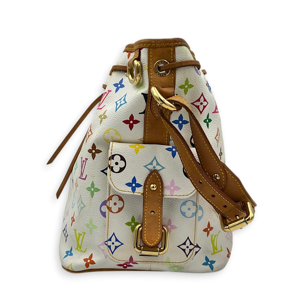 Noe Multicolor Murakami Shoulder Bag in Coated Canvas, Gold hardware