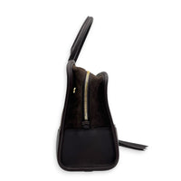 Amazona Top Handle Bag 180 Medium Brown in Suede Leather, Gold hardware