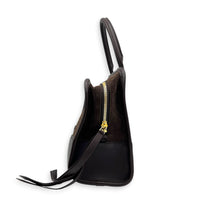 Amazona Top Handle Bag 180 Medium Brown in Suede Leather, Gold hardware