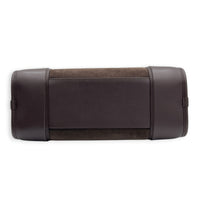 Amazona Top Handle Bag 180 Medium Brown in Suede Leather, Gold hardware