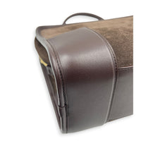Amazona Top Handle Bag 180 Medium Brown in Suede Leather, Gold hardware
