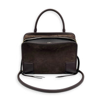Amazona Top Handle Bag 180 Medium Brown in Suede Leather, Gold hardware