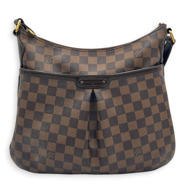 Bloomsburry Brown Shoulder Bag in Coated Canvas, Gold hardware