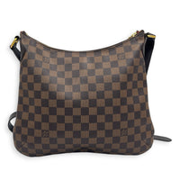 Bloomsburry Brown Shoulder Bag in Coated Canvas, Gold hardware