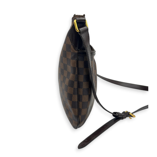 Bloomsburry Brown Shoulder Bag in Coated Canvas, Gold hardware