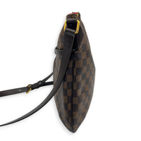 Bloomsburry Brown Shoulder Bag in Coated Canvas, Gold hardware