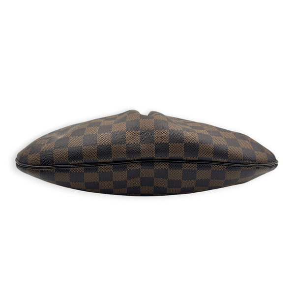 Bloomsburry Brown Shoulder Bag in Coated Canvas, Gold hardware