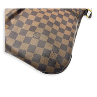 Bloomsburry Brown Shoulder Bag in Coated Canvas, Gold hardware