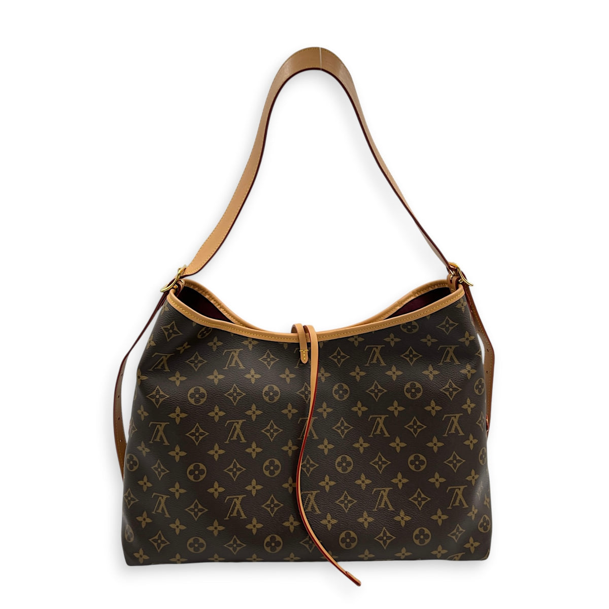Carryall Tote Bag MM Brown in Monogram Coated Canvas, Gold hardware