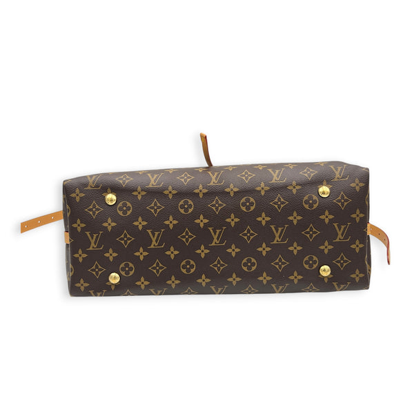 Carryall Tote Bag MM Brown in Monogram Coated Canvas, Gold hardware