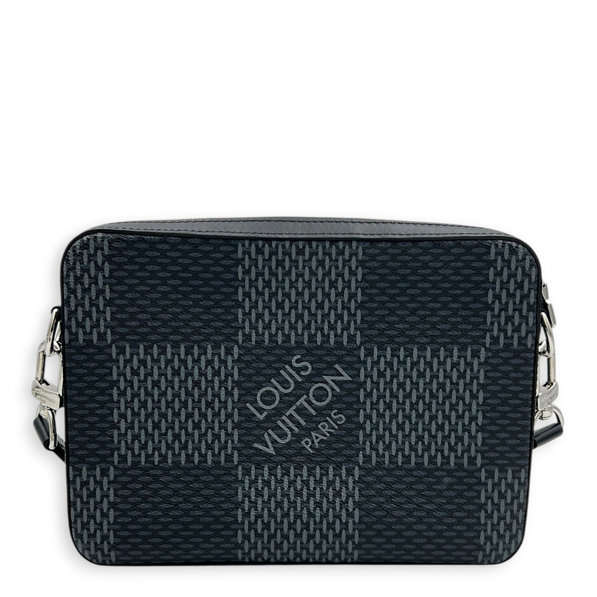 Trio Grey Messenger in Coated Canvas, Silver hardware