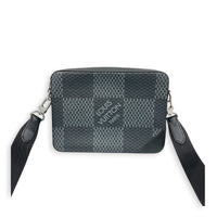 Trio Grey Messenger in Coated Canvas, Silver hardware