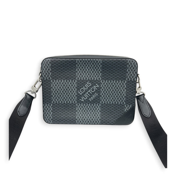 Trio Grey Messenger in Coated Canvas, Silver hardware
