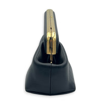 First Small Black Top Handle Bag in Nappa Leather, Gold hardware