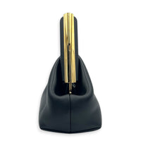 First Small Black Top Handle Bag in Nappa Leather, Gold hardware