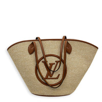 Saint Jacques Beige Tote Bag in Raffia, Gold hardware