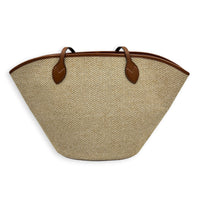 Saint Jacques Beige Tote Bag in Raffia, Gold hardware