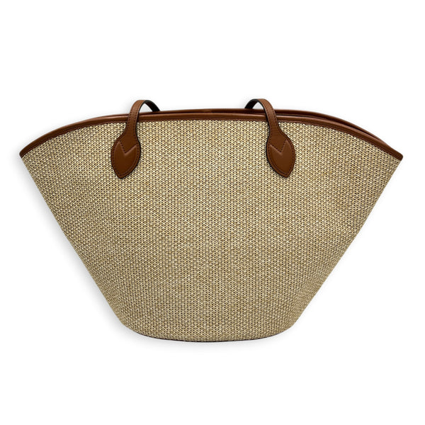 Saint Jacques Beige Tote Bag in Raffia, Gold hardware