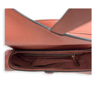 Saddle Medium Pink Shoulder Bag in Calfskin, Gold hardware