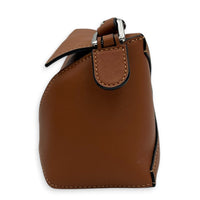 Puzzle Mini Tan Crossbody Bag in Calfskin, Silver hardware
