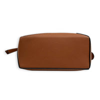 Puzzle Mini Tan Crossbody Bag in Calfskin, Silver hardware