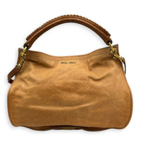Top Shoulder Bag Cognac in Ostrich, Gold hardware