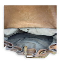 Top Shoulder Bag Cognac in Ostrich, Gold hardware