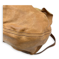 Top Shoulder Bag Cognac in Ostrich, Gold hardware