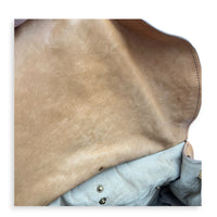 Top Shoulder Bag Cognac in Ostrich, Gold hardware