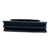 Accordion CC Wallet On Chain Black in Lambskin, Gold hardware