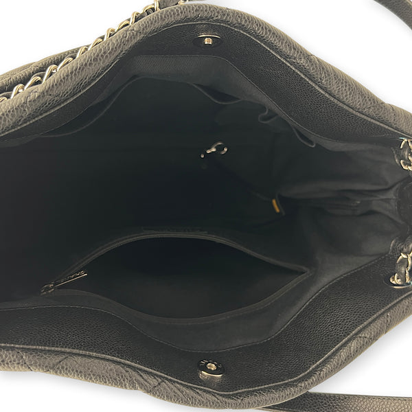 Timeless CC Tote Bag Large Black in Caviar Leather, Silver hardware