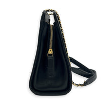 Mademoiselle Black Tote Bag in Calfskin, Gold hardware