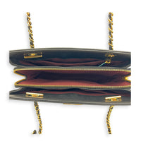 Mademoiselle Black Tote Bag in Calfskin, Gold hardware