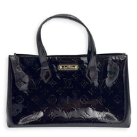 Wilshire Amarante Top Handle Bag in Monogram Vernis Leather, Gold hardware