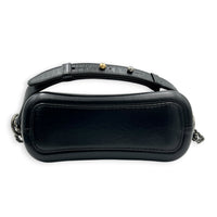Gabrielle Shoulder Bag Small Black & Gold Metallic in Distressed Leather, Mixed hardware